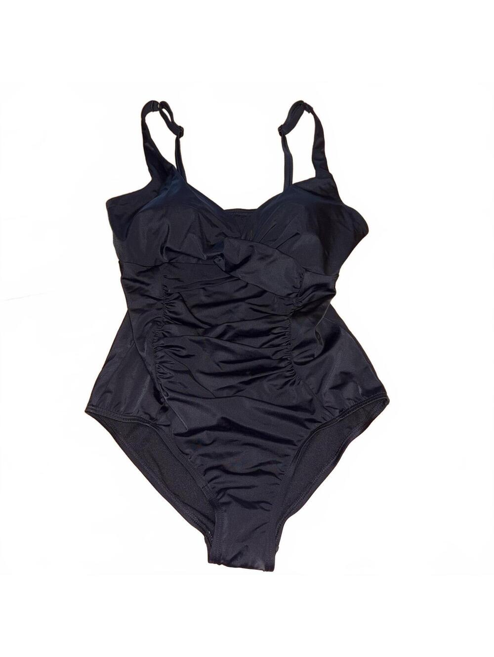 Swimsuits For All Women's Size 14 Black One Piece Swimsuit Summer Vacation NWT